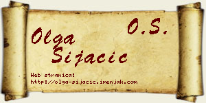 Olga Šijačić vizit kartica
